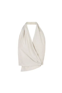 Josephine, halter top in silver silk