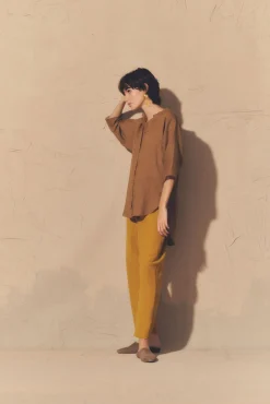 Jules, top en ramio gris humo