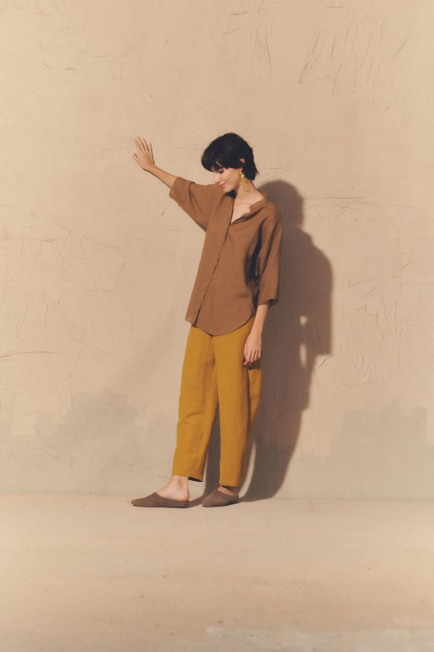 Jules, top en ramio ocre