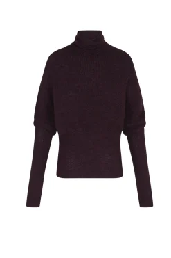 Kaia, burgundy turtleneck sweater
