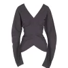 Kaz, lead grey silk top