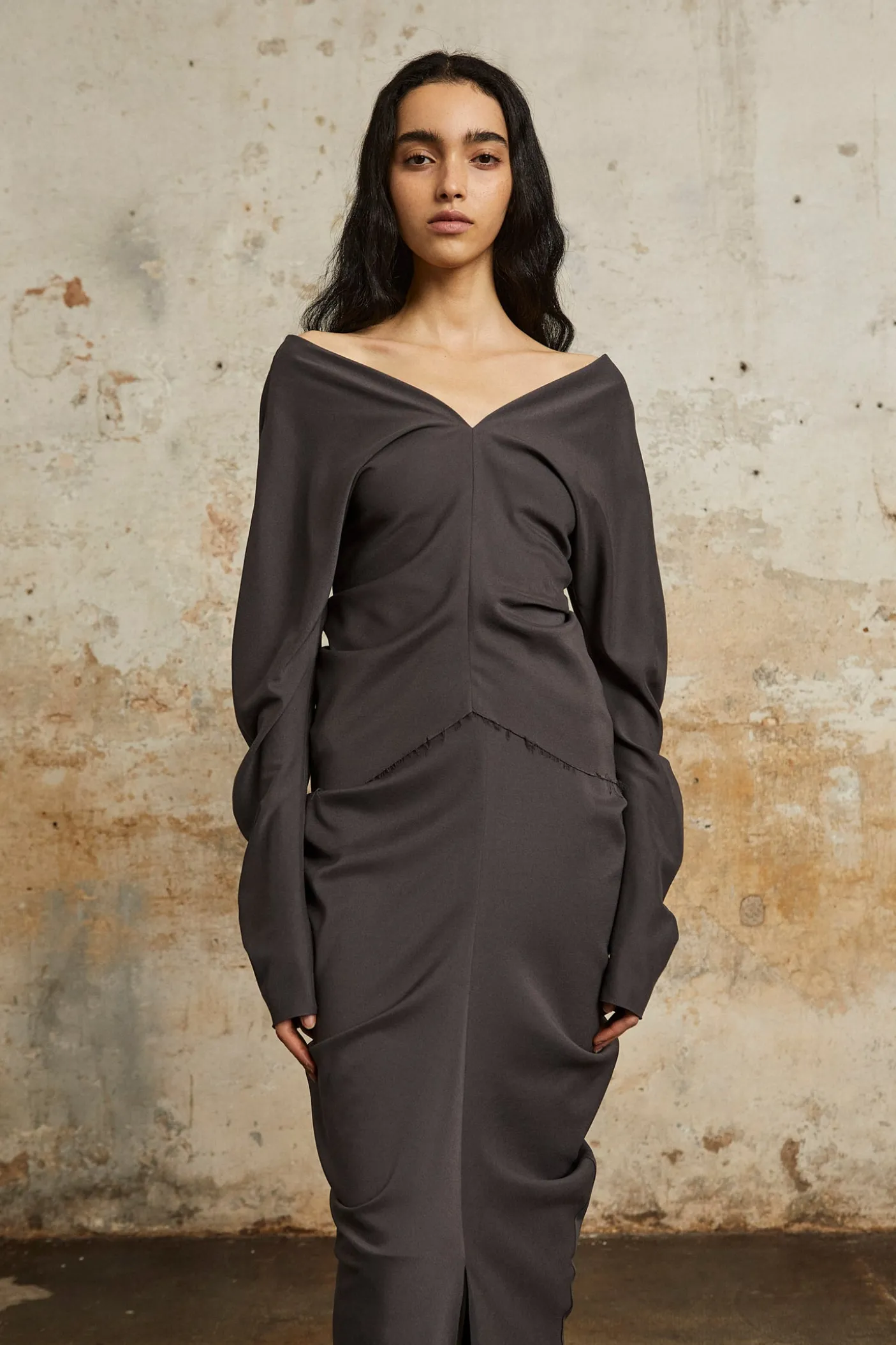 Kaz, lead grey silk top