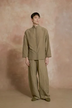 Kibal, babucha hombre de ante verde oscuro