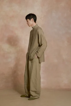 Kibal, babucha hombre de ante verde oscuro
