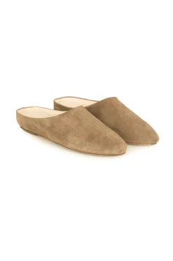 Kibal, babucha mujer de ante beige dorado