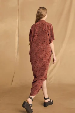 Lady bug, dots print silk dress