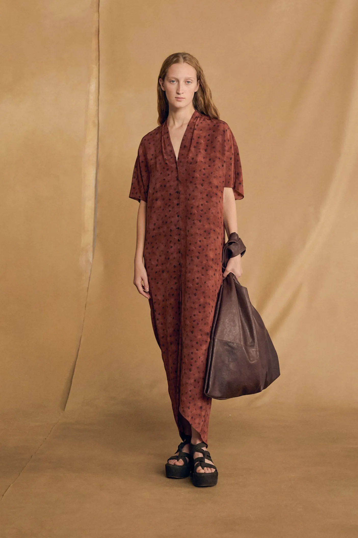 Lady bug, dots print silk dress