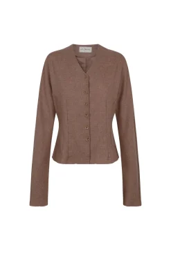 Lanna, cappuccino jacket in virgin wool and cashmere