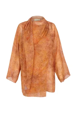 Lara, sora print silk blouse