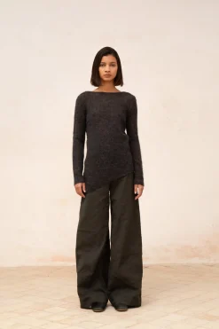 Lena, jersey de alpaca, lana merino y seda crudo