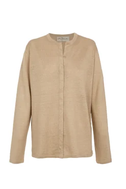 Lian, beige linen knit cardigan