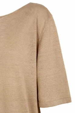 Lian, beige linen knit t-shirt