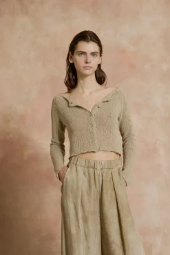 Lierre, light olive knitwear cardigan