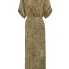 Lil, trap print silk dress