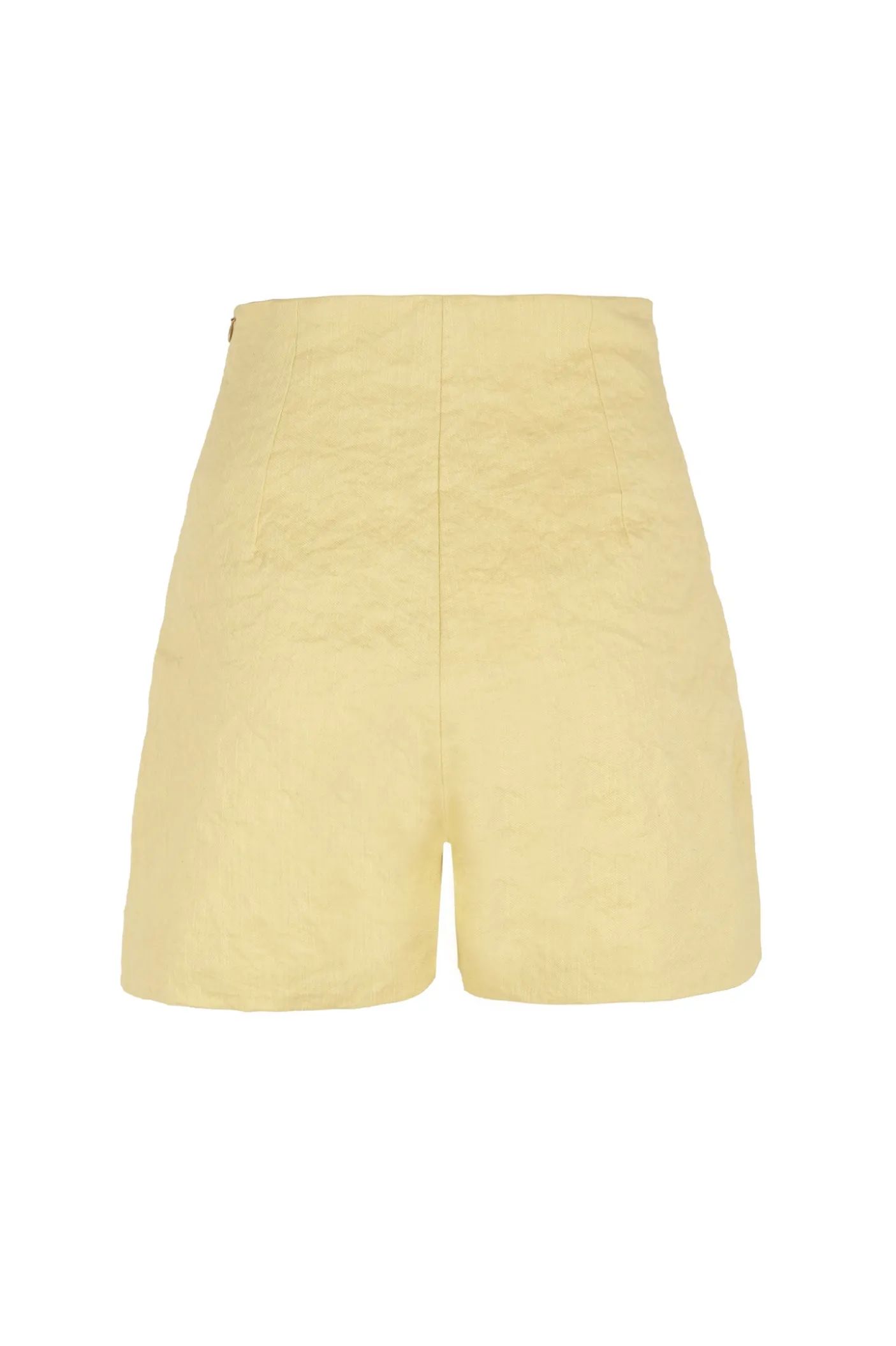 Limon, pale yellow high waisted shorts