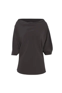 Liv, graphite stretch silk blouse