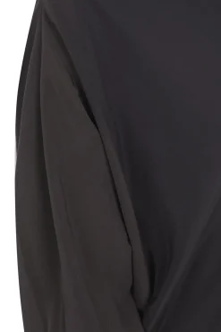 Liv, graphite stretch silk blouse