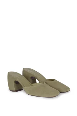 Luna, mule en ante verde mate