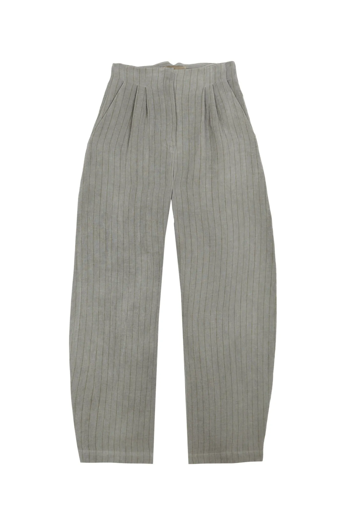 Lupe, pantalon de lino de rayas azul cielo