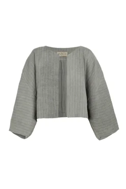 Lupe, sky blue striped linen jacket