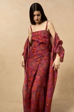 Lyn, indira print sarong skirt in ramie