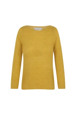 Lyn, yellow jumper in an alpaca, cashmere and silk blend