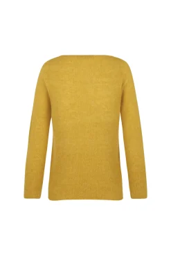 Lyn, yellow jumper in an alpaca, cashmere and silk blend