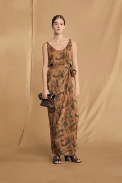 Mala, taiyo print silk dress