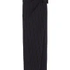 Marcel, blue striped skirt in linen and wool