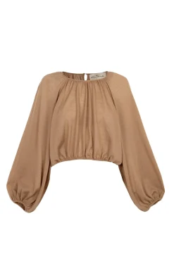 Maris, cocoa cashmere top