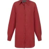 Marlo, camisa en lino rojo
