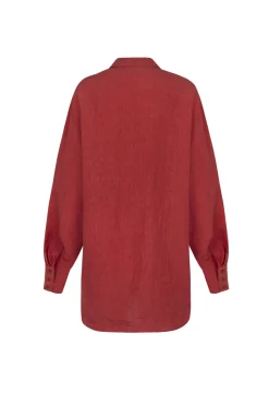 Marlo, camisa en lino rojo