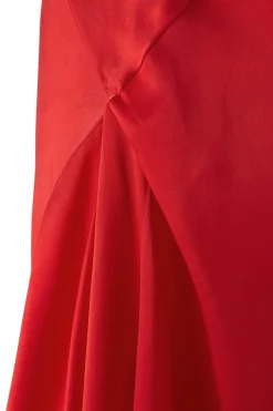 Martina, vestido en cupro rojo