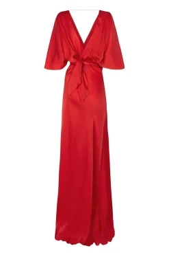 Martina, vestido en cupro rojo