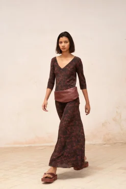 Mathilda, mata print silk dress