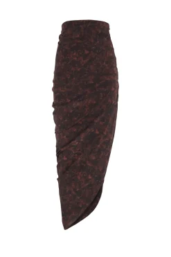 Mathilda, mata print stretch silk skirt