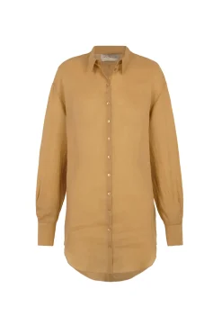 Matz, shirt in peach ramie