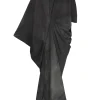 Mayu, vestido de seda petroleo maltinto