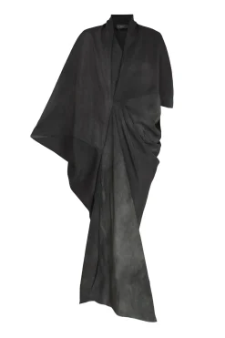 Mayu, vestido de seda petroleo maltinto