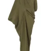 Mayu, vestido en seda verde