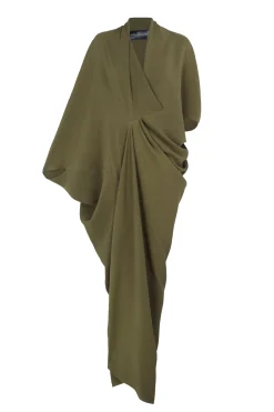 Mayu, vestido en seda verde