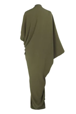 Mayu, vestido en seda verde