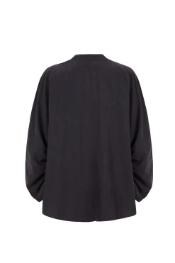 Medina, smoke gray silk blouse