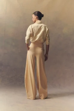 Mira, pantalón de talle alto melocotón claro