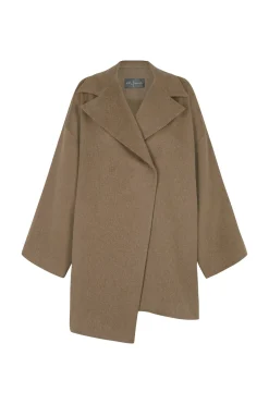 Miso, hazelnut virgin wool coat