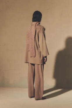 Miso, hazelnut virgin wool coat