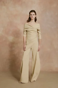 Mite, beige wrap pants