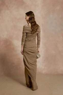 Mite, falda midi beige