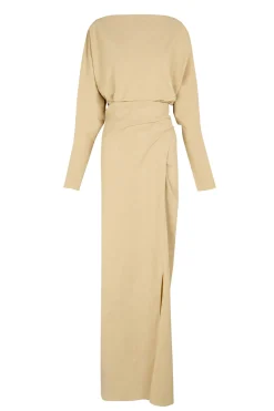 Mite, long beige dress
