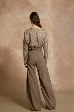 Mite, pantalon envolvente cacao